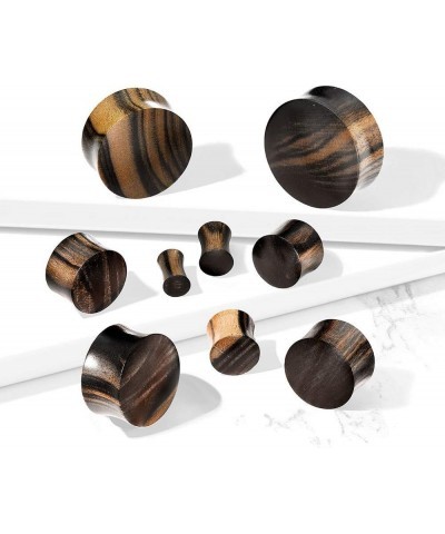 Striped Ebony Wood Convex Saddle Plug Gauges, Sold as a Pair 4mm (6GA) $9.03 Body Jewelry