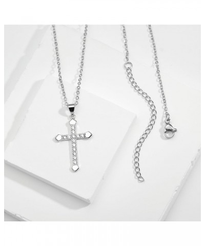 Cross Necklace for Women, Dainty 14K Gold Silver Plated Cross Pendants for Women, Cross Chain, Crystal Cross Necklace for Gir...