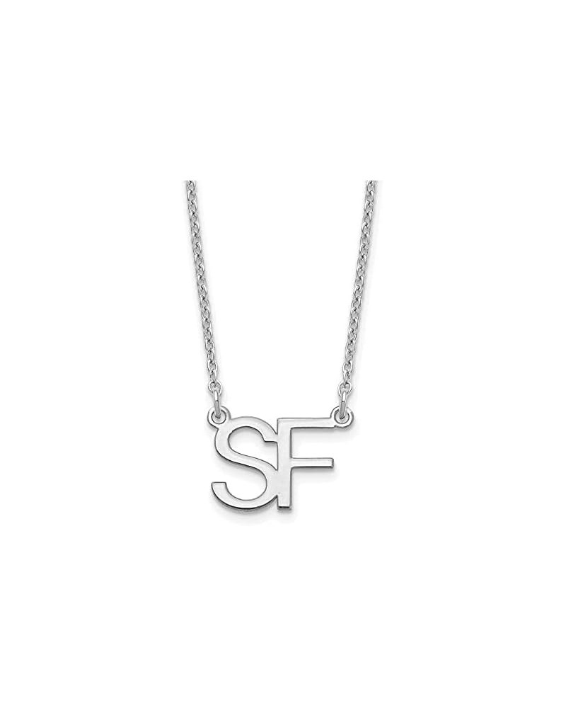 Two Letter Initial Necklace in Gold or Sterling Silver - White - Yellow - Rose Gold - 925 Sterling Silver - 16", 18", or 20" ...