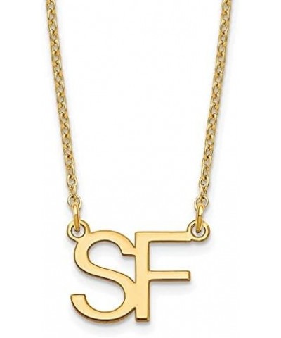 Two Letter Initial Necklace in Gold or Sterling Silver - White - Yellow - Rose Gold - 925 Sterling Silver - 16", 18", or 20" ...