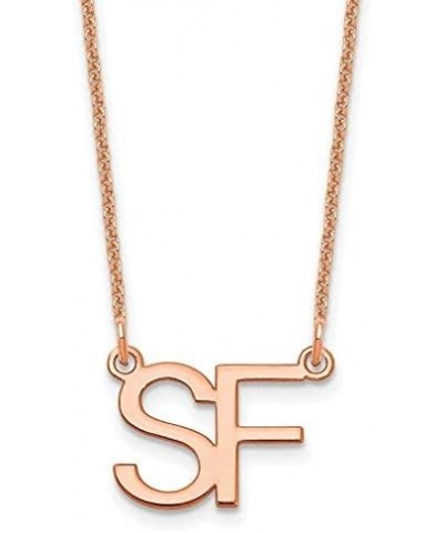 Two Letter Initial Necklace in Gold or Sterling Silver - White - Yellow - Rose Gold - 925 Sterling Silver - 16", 18", or 20" ...