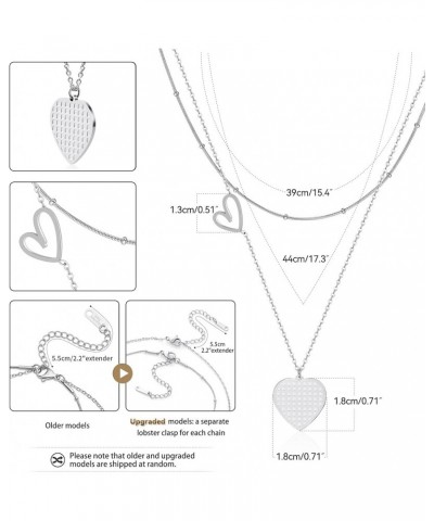 Heart Pendant Layered Necklaces for Women Trendy, Stainless Steel Hypoallergenic Choker Layering Necklace Set, Gold/Silver/Ro...