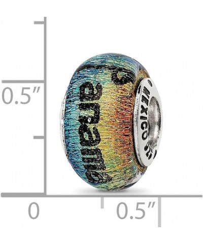 Orange Dichroic Glass Sterling Silver Panama City Palm Tree Bead Charm $28.31 Bracelets