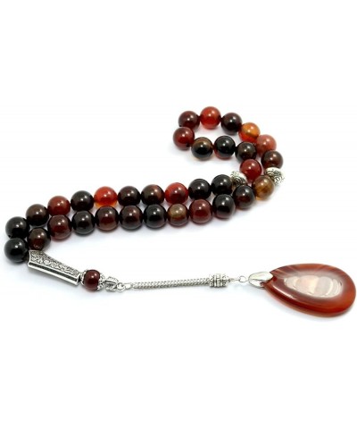 Charm Jewelry Pendant Original Natural Agate Stone Bracelet Tesbih Islamic Prayer Beads Prayer Beads Rosary Tasbeeh Muslim 8 ...