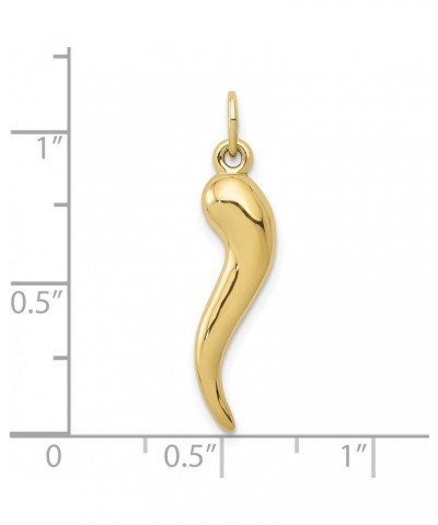 Solid 10k Yellow Gold 3D Italian Horn Charm - 25mm $24.50 Bracelets