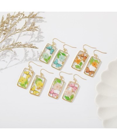 Dry Flower Earrings for Women Girls Pressed Flower Teardrop Earrings Dry Flowers Drop Dangle Earrings Lovely Earrings Jewelry...