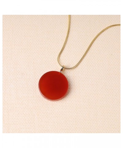 Red Carnelian Stone Pendant Necklace for Women Hamsa Hand $8.60 Necklaces