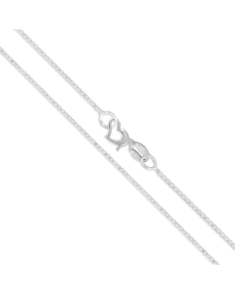 CHOOSE YOUR CLASP Sterling Silver 1.5mm Box Chain Necklace 16.0 Inches Heart Clasp $19.79 Necklaces