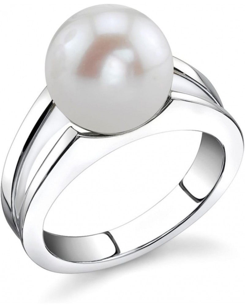 10-11mm Genuine White Freshwater Cultured Pearl Kasandra Ring for Women $73.14 Rings