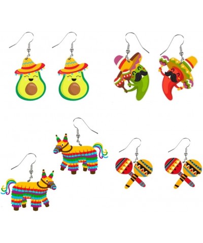 Cinco De Mayo Earrings for Women Acrylic Fiesta Chill Earrings Sombrero Dangle Earrings Mexican Festival Fiesta Party Jewelry...