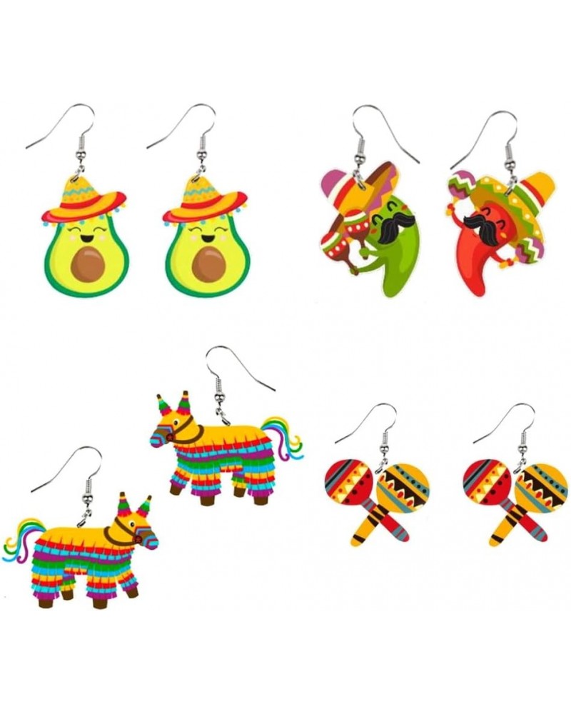 Cinco De Mayo Earrings for Women Acrylic Fiesta Chill Earrings Sombrero Dangle Earrings Mexican Festival Fiesta Party Jewelry...