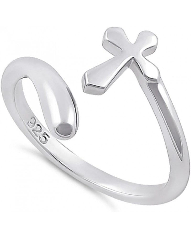 Sterling Silver wrap Around Passion Cross Paddle Ring (Size 4-13) $8.78 Rings