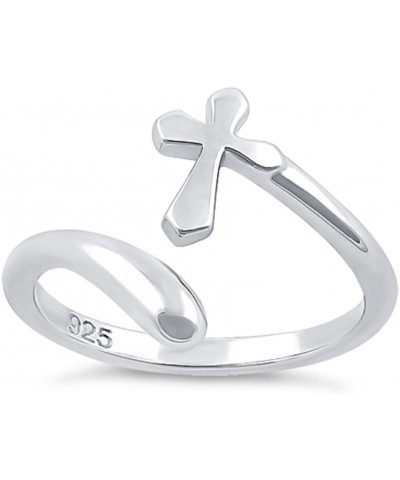 Sterling Silver wrap Around Passion Cross Paddle Ring (Size 4-13) $8.78 Rings