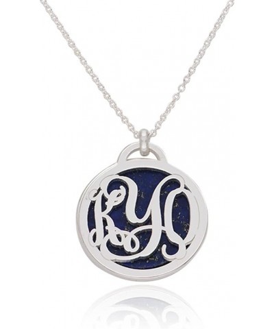 Personalized Monogram Necklace With Semi-Precious Stone - Sterling Silver 0.925, Gold & Rose Gold Plating, Vermeil - Jewelry ...