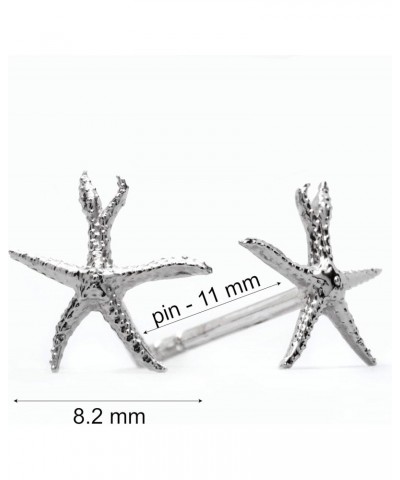 925 Sterling Silver Fine Stud Earrings, Mini Fork-arm Starfish Earrings(8mm) Ocean Collections For Girls, Teen, and Women $11...