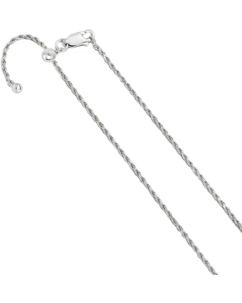 Sterling Silver 1.8MM Adjustable Rope Chain Braided Twist Chain Necklace For Women- Slider Necklace in 3 Colors SIlver $17.69...