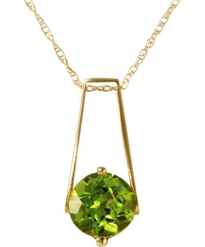 1.45 Carat 14k Solid Gold Necklace with Natural Peridot Drop Pendant 22.0 Inches $107.64 Necklaces