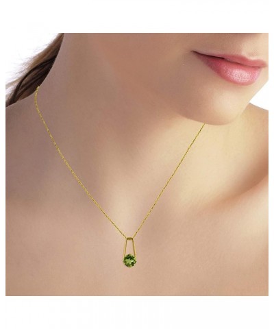 1.45 Carat 14k Solid Gold Necklace with Natural Peridot Drop Pendant 22.0 Inches $107.64 Necklaces