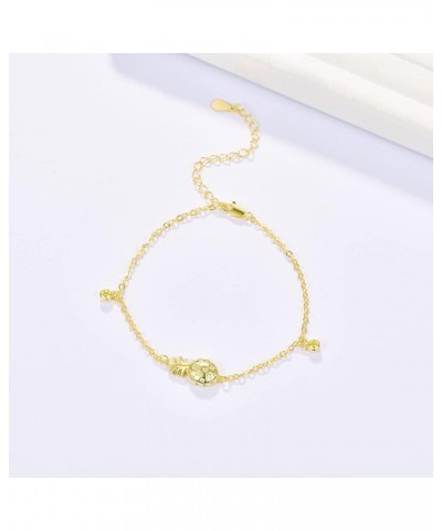 925 Sterling Silver Bracelet for Women Hypoallergenic Cat Turtle Animal Bracelet with 7+2" Chain Jewelry Gift Pineapple $17.3...