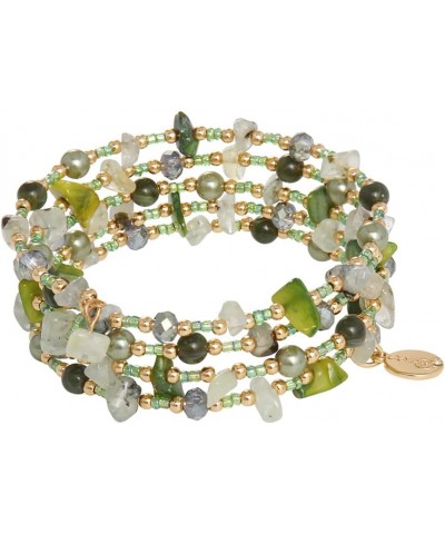 Stretch Chip and Multi Beads Bracelet Set Stackable Versatile Stretch Charm Bracelets Green $11.79 Bracelets