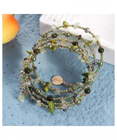 Stretch Chip and Multi Beads Bracelet Set Stackable Versatile Stretch Charm Bracelets Green $11.79 Bracelets