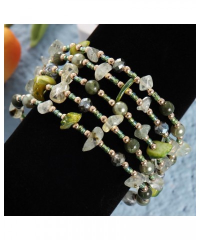 Stretch Chip and Multi Beads Bracelet Set Stackable Versatile Stretch Charm Bracelets Green $11.79 Bracelets