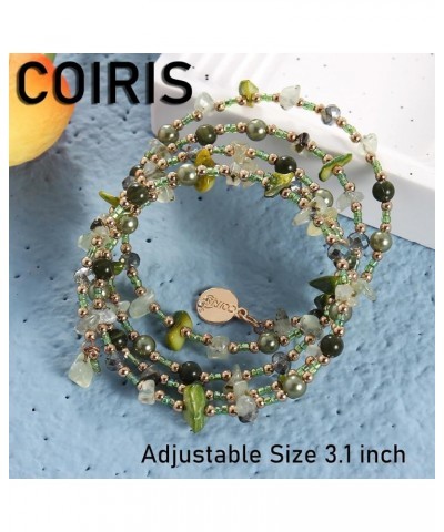 Stretch Chip and Multi Beads Bracelet Set Stackable Versatile Stretch Charm Bracelets Green $11.79 Bracelets