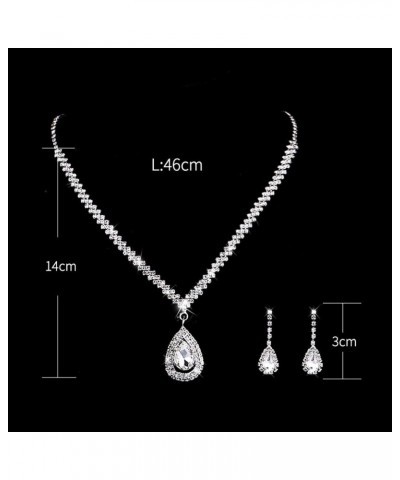 Bridal Necklace Earrings Set Rhinestone Wedding Jewelry Set Silver Crystal Choker Necklace for Women and Girls $8.24 Jewelry ...