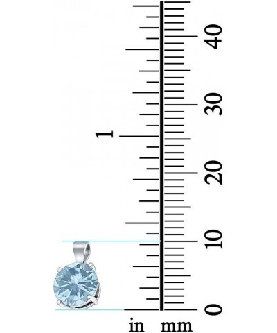 Simulated Cubic Zirconia Round Charm Pendant 925 Sterling Silver (10mm) Simulated Aquamarine Cubic Zirconia $11.12 Pendants