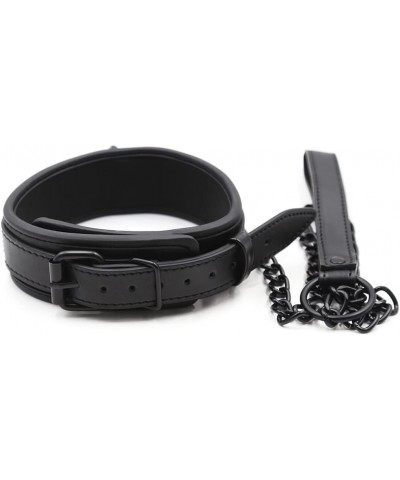 Punk Necklace Leather Neck Collars With Chain Leash Cosplay Bar Stage Chokers Accessory $9.02 Necklaces