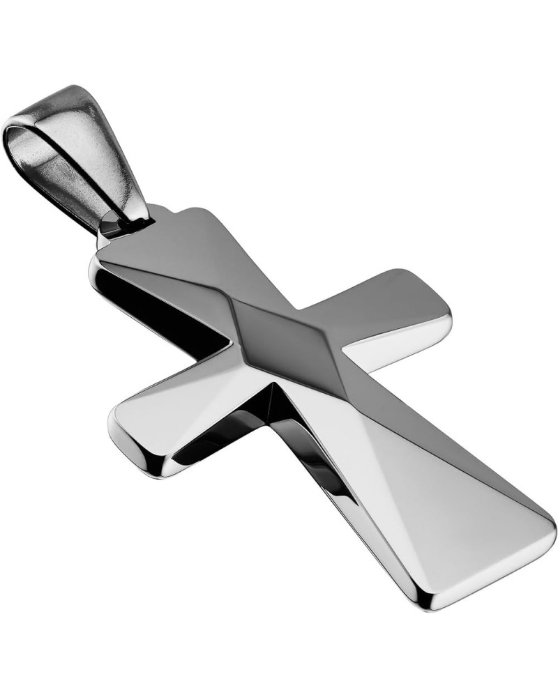 Tungsten Carbide Crosses Large or Small with a Matching Color Cuban Chain Selection of Narrow or Wide 16.0 Inches Small Polis...