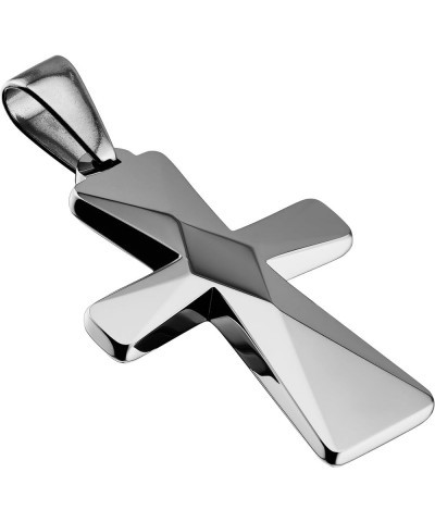 Tungsten Carbide Crosses Large or Small with a Matching Color Cuban Chain Selection of Narrow or Wide 16.0 Inches Small Polis...