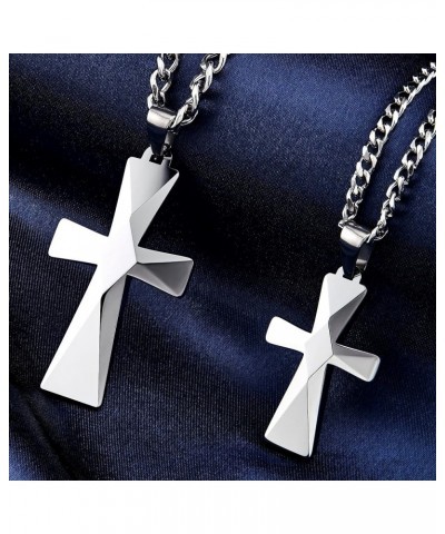 Tungsten Carbide Crosses Large or Small with a Matching Color Cuban Chain Selection of Narrow or Wide 16.0 Inches Small Polis...