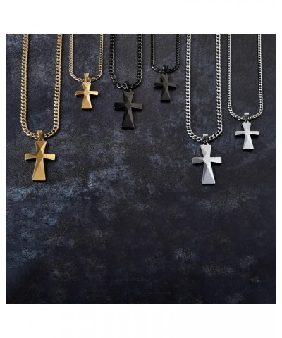 Tungsten Carbide Crosses Large or Small with a Matching Color Cuban Chain Selection of Narrow or Wide 16.0 Inches Small Polis...