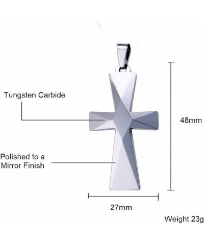 Tungsten Carbide Crosses Large or Small with a Matching Color Cuban Chain Selection of Narrow or Wide 16.0 Inches Small Polis...