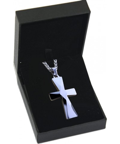 Tungsten Carbide Crosses Large or Small with a Matching Color Cuban Chain Selection of Narrow or Wide 16.0 Inches Small Polis...