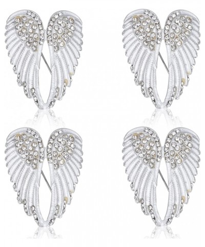 4pcs Women's Guardian Angel Wing Brooch Pins, Angel Wing Rhinestones Brooch Pin Set Cardigan Collar Clips Dress Shirt Brooch ...