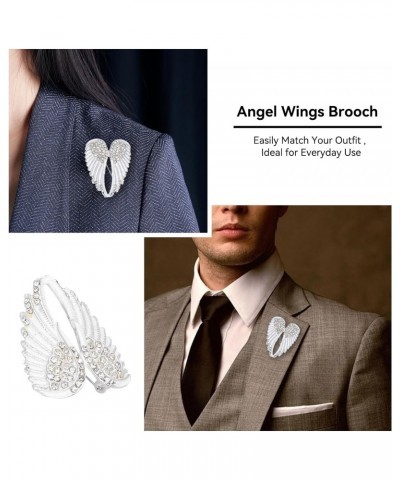 4pcs Women's Guardian Angel Wing Brooch Pins, Angel Wing Rhinestones Brooch Pin Set Cardigan Collar Clips Dress Shirt Brooch ...