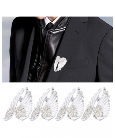 4pcs Women's Guardian Angel Wing Brooch Pins, Angel Wing Rhinestones Brooch Pin Set Cardigan Collar Clips Dress Shirt Brooch ...