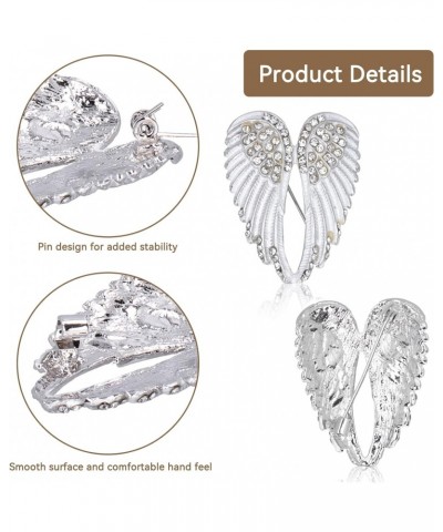 4pcs Women's Guardian Angel Wing Brooch Pins, Angel Wing Rhinestones Brooch Pin Set Cardigan Collar Clips Dress Shirt Brooch ...