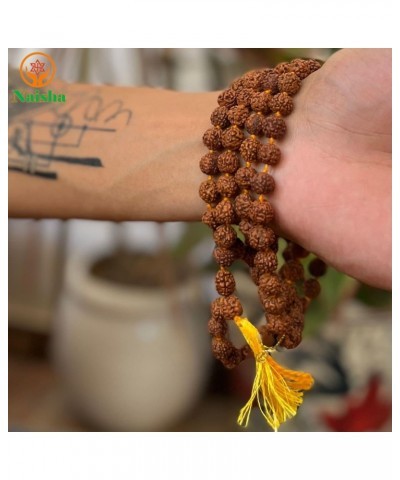 (Pack of 3) Rudraksha Mala, Kamal Gatta Mala (Lotus Seeds) & Original Vaijanti Mala White Bead Natural Himalaya 5 face Panch ...