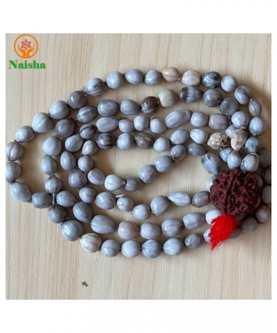 (Pack of 3) Rudraksha Mala, Kamal Gatta Mala (Lotus Seeds) & Original Vaijanti Mala White Bead Natural Himalaya 5 face Panch ...