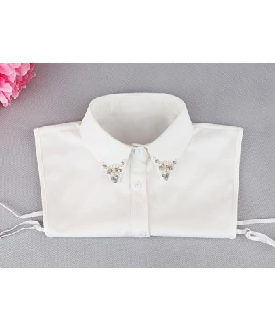 2PCS Fake Collar Detachable Dickey Collar Half Shirts Round Collar Blouse False Collar Faux Collar Top for Women Girls Outfit...