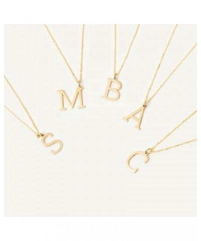 Letter Necklace in 14K Solid Gold | 14k Gold Small Initial Necklace for Women | Alphabet Jewelry, A-Z All Letters, 18 Yellow ...