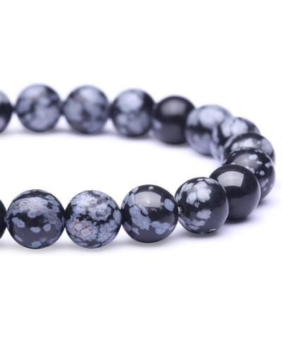 8mm Natural Beads Stretch Bracelets Women Men Spiritual Beaded Bracelets Natural Snowflake Obsidian 7.6 Centimeters $7.53 Bra...