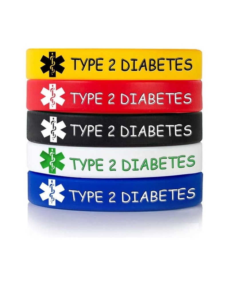 MZZJ Custom Engraving Medical Alert ID Jewelry Allergy ID Food Drug Allergy Bracelet,100% Silicone Rubber ID Bracelet Band,5 ...