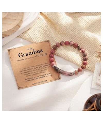 8mm Natural Stone Bracelet Gifts for Mom Grandma, 30 50th Birthday Gifts for Women Mother's Day Valentine's Day Christmas Gif...