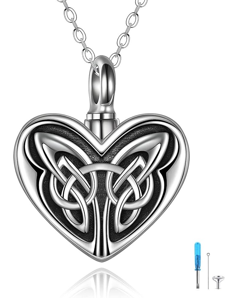 Celtic Knot Urn Necklace for Ashes 925 Sterling Silver Heart Pendant Cremation Jewelry for Ashes Keepsake Necklace Jewelry Ir...