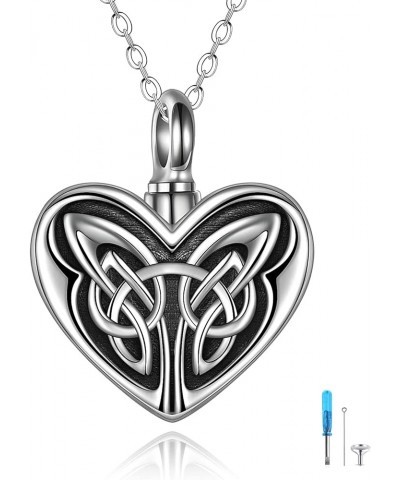 Celtic Knot Urn Necklace for Ashes 925 Sterling Silver Heart Pendant Cremation Jewelry for Ashes Keepsake Necklace Jewelry Ir...