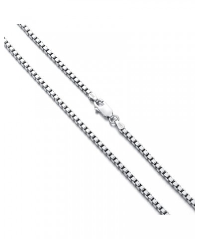 Authentic 925 Sterling Silver Box Chain for Men & Women Diamond Cut Sterling Silver Square Box Chain with Lobster-Claw Clasp,...